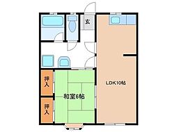 ラポート並木 1LDKの間取図画像