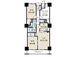 ベルドゥムールランドマーク秋田 2LDKの間取図画像