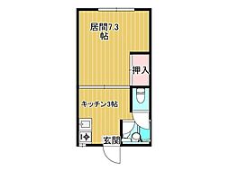 プラザ・ドゥクレストA 1Kの間取図画像