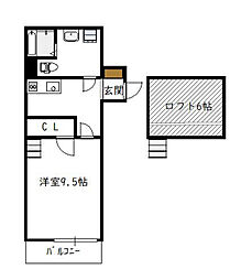AKH-N 1Kの間取図画像