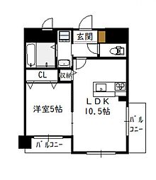 サンライズプラム8 1LDKの間取図画像