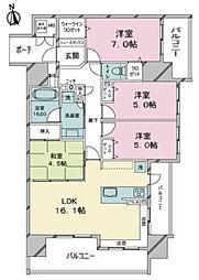 オーヴィジョン柳丸 4LDKの間取図画像