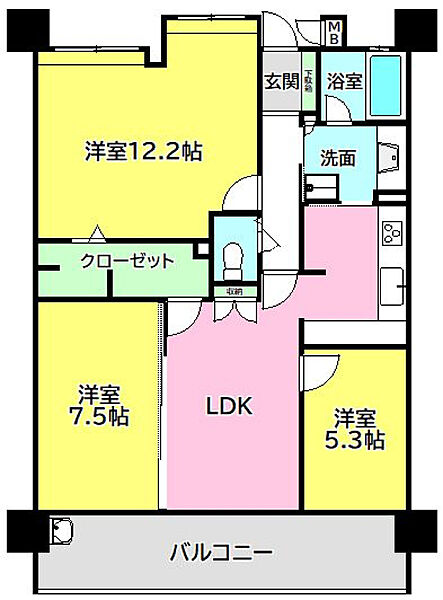 プレミスト宮崎アクアリゾート 1404号室｜宮崎県宮崎市橘通東１丁目(賃貸マンション3LDK・14階・82.38㎡)の写真 その2