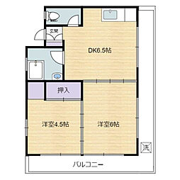 ベルクレスト本郷 2DKの間取図画像