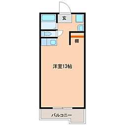 サンケイマンション9 ワンルームの間取図画像