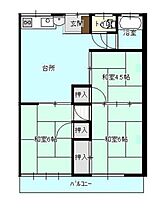 川崎アパート 205 ｜ 宮崎県宮崎市南花ケ島町274-8（賃貸アパート3DK・2階・54.52㎡） その2