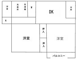 サンビレッヂ柳丸 2DKの間取図画像