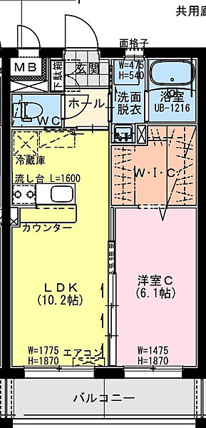 クロスワイズ中西町 202｜宮崎県宮崎市中西町(賃貸マンション1LDK・2階・41.00㎡)の写真 その2