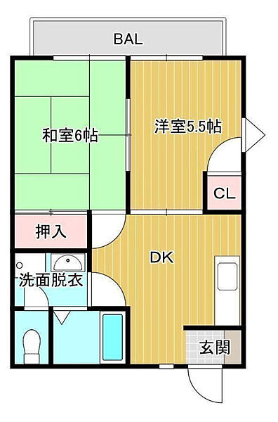 シャルマン花山手 101号室｜宮崎県宮崎市花山手西１丁目(賃貸アパート2DK・1階・40.04㎡)の写真 その2