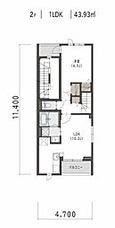 マリベール ラ メール 1LDKの間取図画像