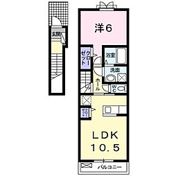 シルバーストン  2階1LDKの間取り