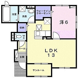 パインビューティーハイツ2 1LDKの間取図画像