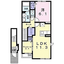 ケーズ  1LDKの間取図画像