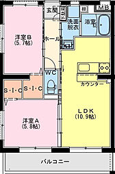 (仮称)日ノ出町YMマンション 2LDKの間取図画像