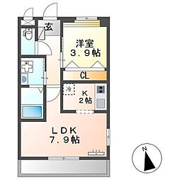 プランドールSK 1LDKの間取図画像