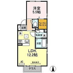 セゾンデフィーユ 1LDKの間取図画像