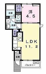 リナセント  1LDKの間取図画像
