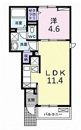 プルミエール 春  1LDKの間取図画像