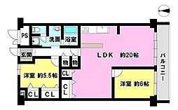 ロイヤル道後マンション 3LDKの間取図画像