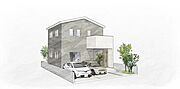 松山市南斎院町にあります、新築戸建です♪街並みに馴染むシンプルでスタイリッシュな外観デザイン。敷地内に並列2台分の駐車スペースを確保しました。