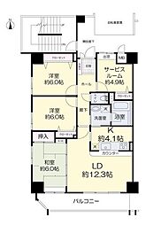 アークスクエア表町 3SLDKの間取図画像