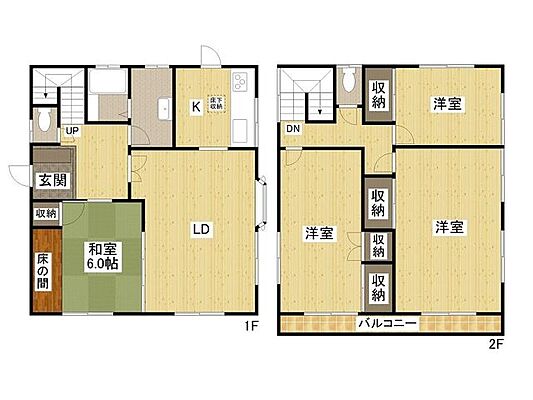 間取り 口田南9丁目　　中古戸建