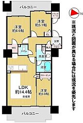 ライオンズ札幌中央レガシア 3LDKの間取図画像