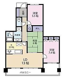 サーパス学園前 3LDKの間取図画像