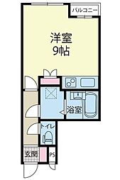 セゾン城崎 ワンルームの間取図画像