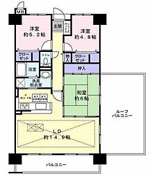 ペルル明野東 3LDKの間取図画像