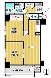 グレイス城崎 2LDKの間取図画像