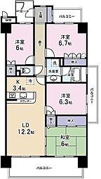 サーパス王子 4LDKの間取図画像