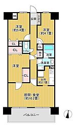 藤和シティコープ新安城駅前 3LDKの間取図画像