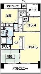 アルファステイツ住吉2 3LDKの間取図画像