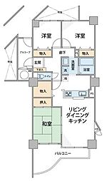 サーパス渭東 3LDKの間取図画像