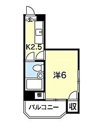 サンテラス常三島 1Kの間取図画像