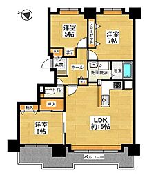アクロビュー元町 3LDKの間取図画像