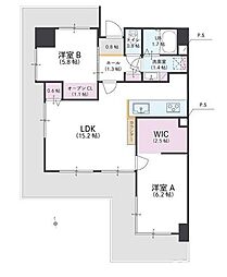 パサージュ福山木之庄 2LDKの間取図画像