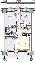 レーヴグランディてだこ浦西駅前 3LDKの間取図画像