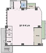～5Ｆ間取り図～？貸室面積：133.92 ？（40.51 坪）？テラス：15.59 ？（4.71 坪）