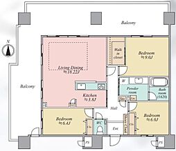 ミルコマンション曙シーフロントビュー 3LDKの間取図画像