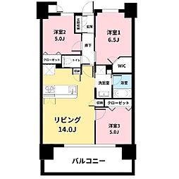 ブランシエラ那覇曙プレミスト 9-- 3LDKの間取り