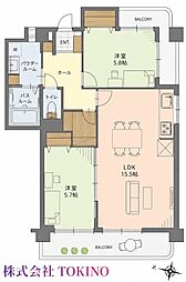 ライオンズマンション松山 2LDKの間取図画像
