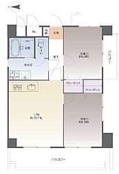 ライオンズマンション曙 2LDKの間取図画像