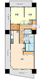 D'グラフォート沖縄タワー 2LDKの間取図画像