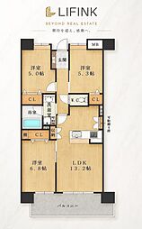 Y'sエステムコート安里国際通り 2LDKの間取図画像