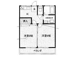 第2井上コーポ 2DKの間取図画像