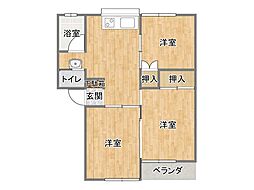 小宅コーポ 3DKの間取図画像