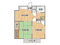 郷ケ丘S・Sハイツ 2DKの間取図画像