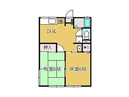 アルベージュ 2DKの間取図画像